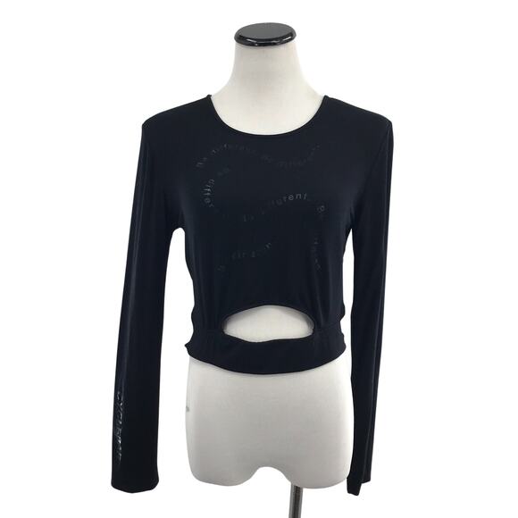 Good hYOUMAn x Cycle Bar Be Different Black Cutout Crop Top - Picture 2 of 9